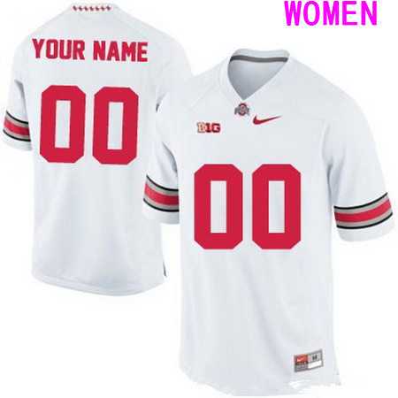 Women%27s Ohio State Buckeyes Customized College Football Nike 2015 White Limited Jersey